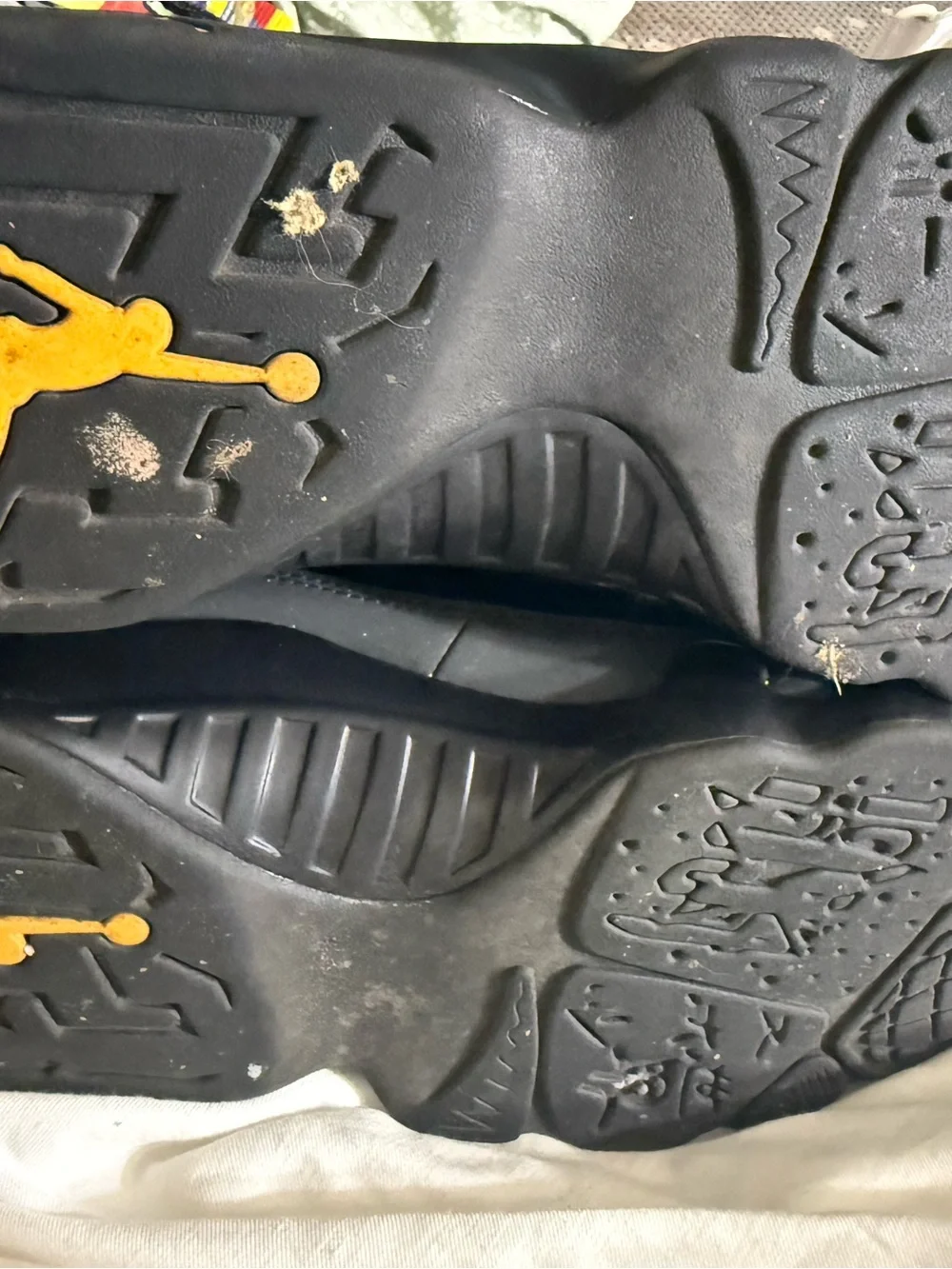 Jordan Men's Black and Yellow High-Top Sneakers
